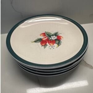 RARE Vintage Set Of 4, Casuals By China Pearl Strawberry Salad Plates